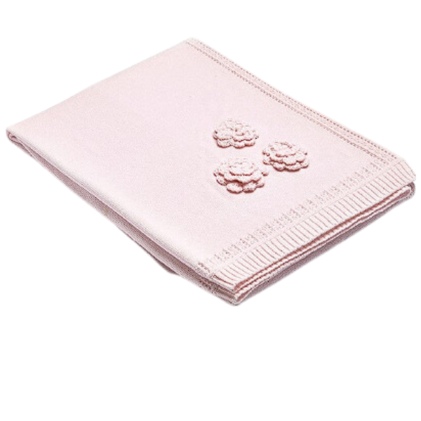 Flowers Pink Triko Battaniye