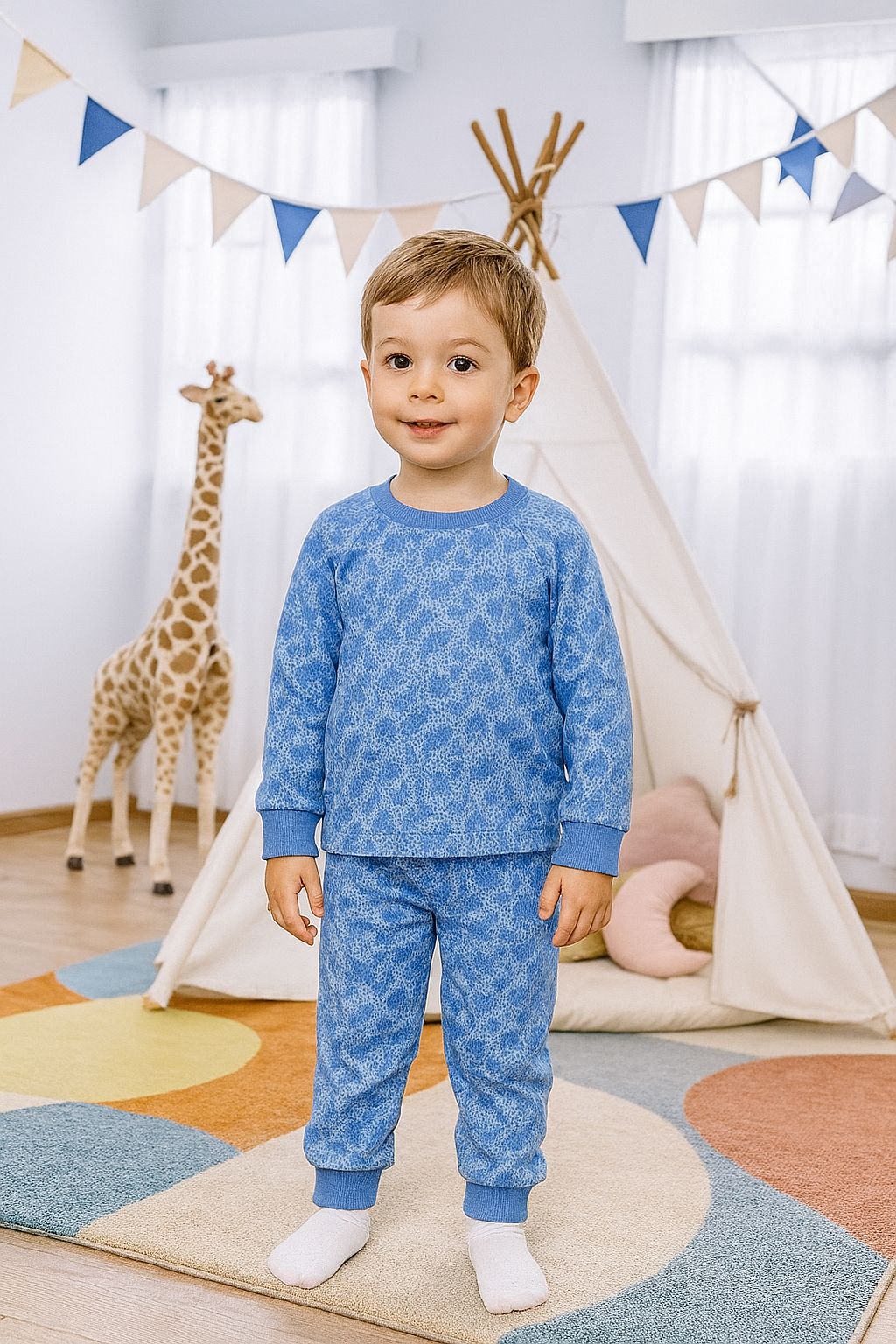 Aybi Baby %100 Pamuk OEKO-TEX Sertifikalı Kamuflaj Desenli Erkek Çocuk Pijama Takımı (2-8 Yaş)