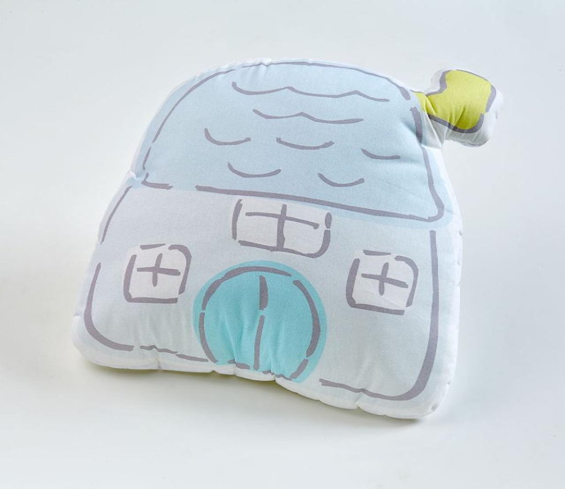 Mavi Büyük Ev Dekoratif Yastık